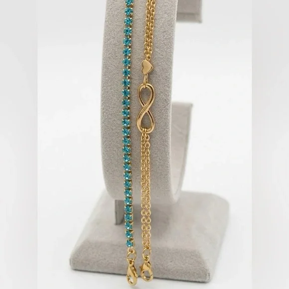 ✨ New | Gold Filled Stainless Steel CZ Bracelet Set ✨ - Picture 3 of 3